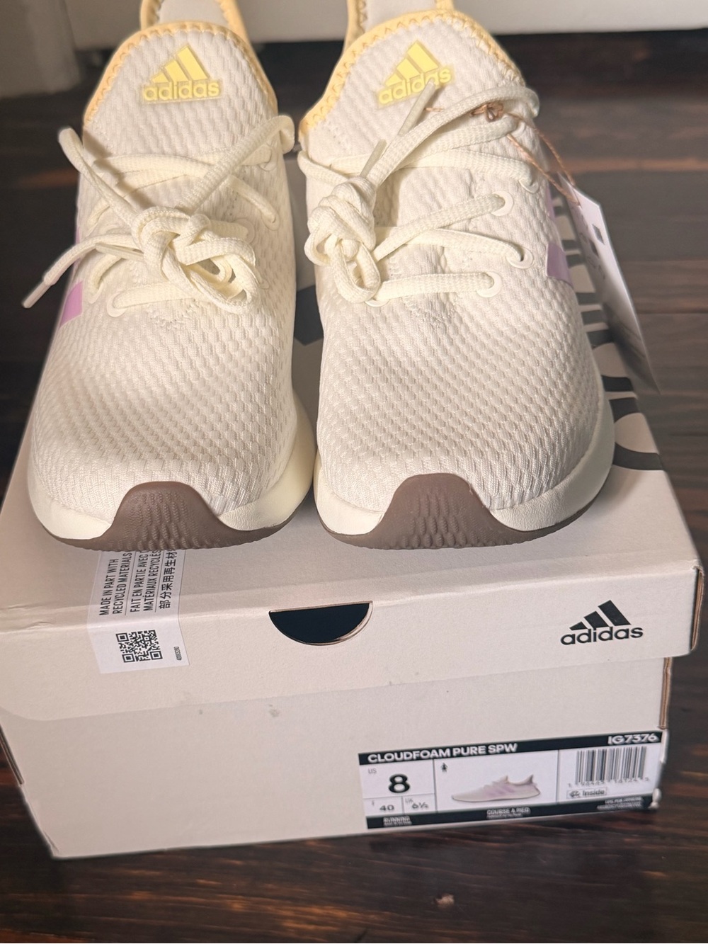 NWT Adidas Cloudfoam Pure SPW - women’s sneaker size 8 - cream/pink/blue/yellow - Picture 5 of 5